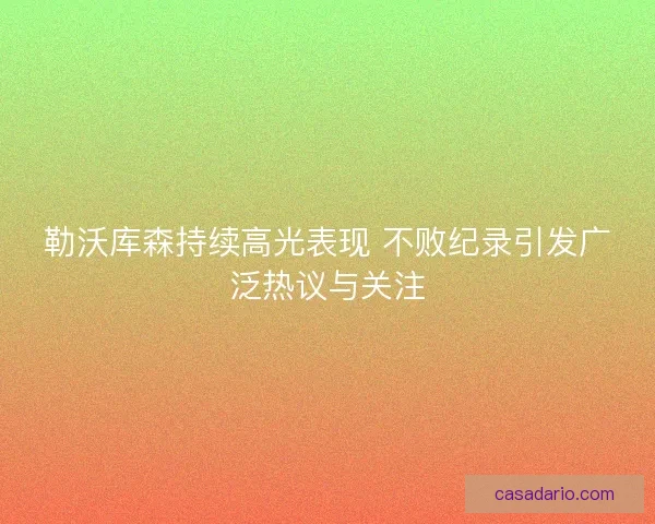 勒沃库森持续高光表现 不败纪录引发广泛热议与关注